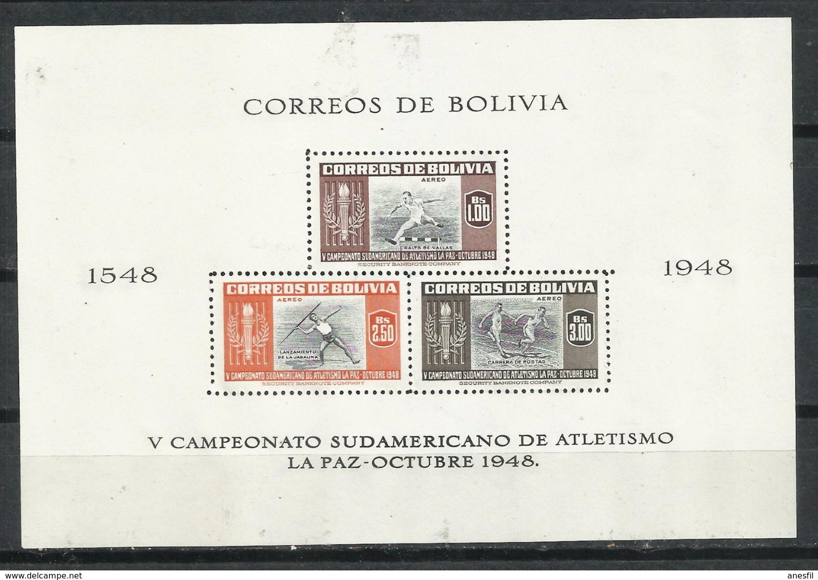 Bolivia_1948_V Campeonato Sudamericano De Atletismo. - Bolivia