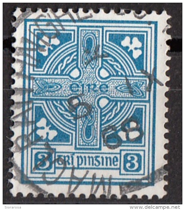 111 Irlanda 1941 Celtic Cross (mm 18x22) Croce Celtica Ireland EIRE - Usati