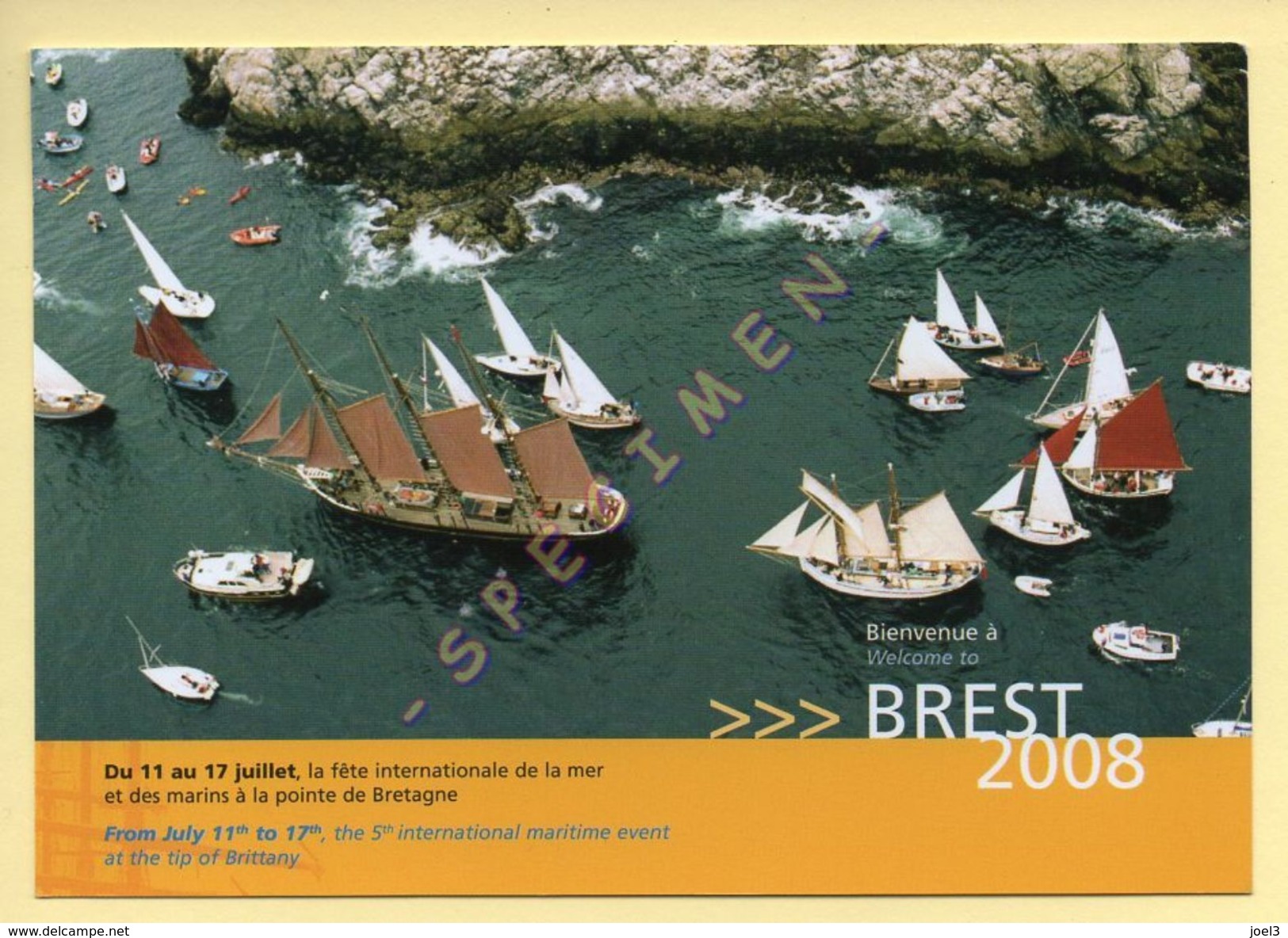 BREST 2008 - La Fête Internationale De La Mer Et Des Marins (10000 Marins, 2000 Voiliers) (voir Scan Recto/verso) - Voile