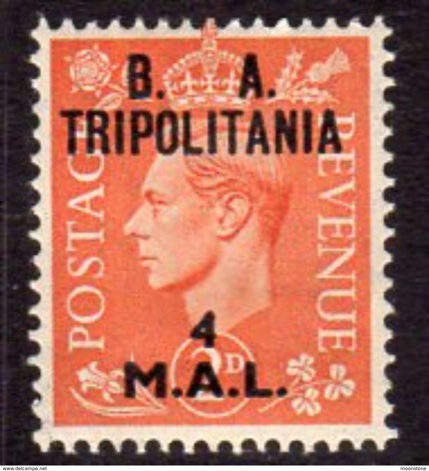 BOIC, BA Tripolitania 1950 4l. On 2d Overprint On GB, Hinged Mint, SG T17 (A) - Tripolitania