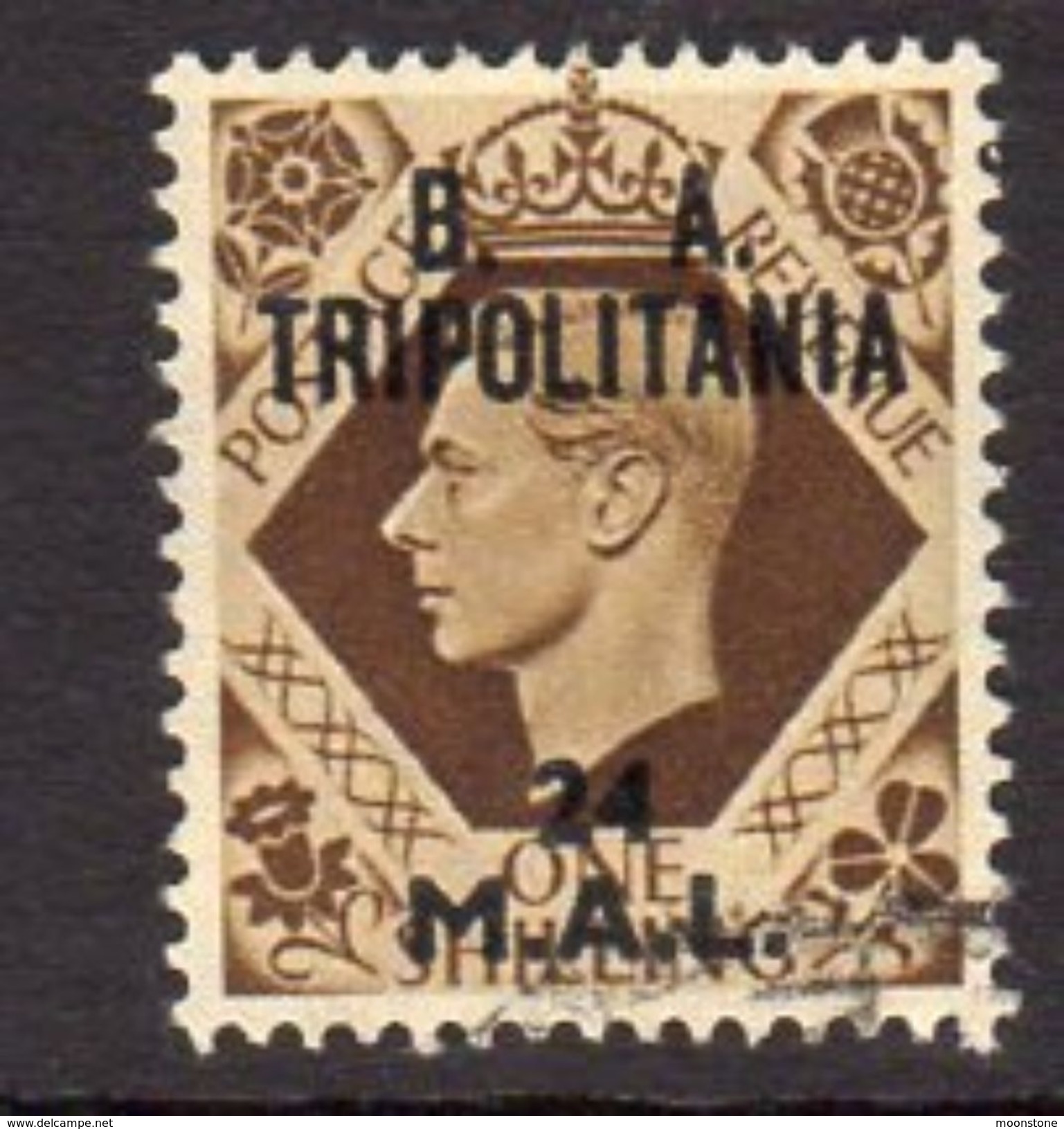 BOIC, BA Tripolitania 1950 24l. On 1/- Overprint On GB, Used, SG T23 (A) - Tripolitania