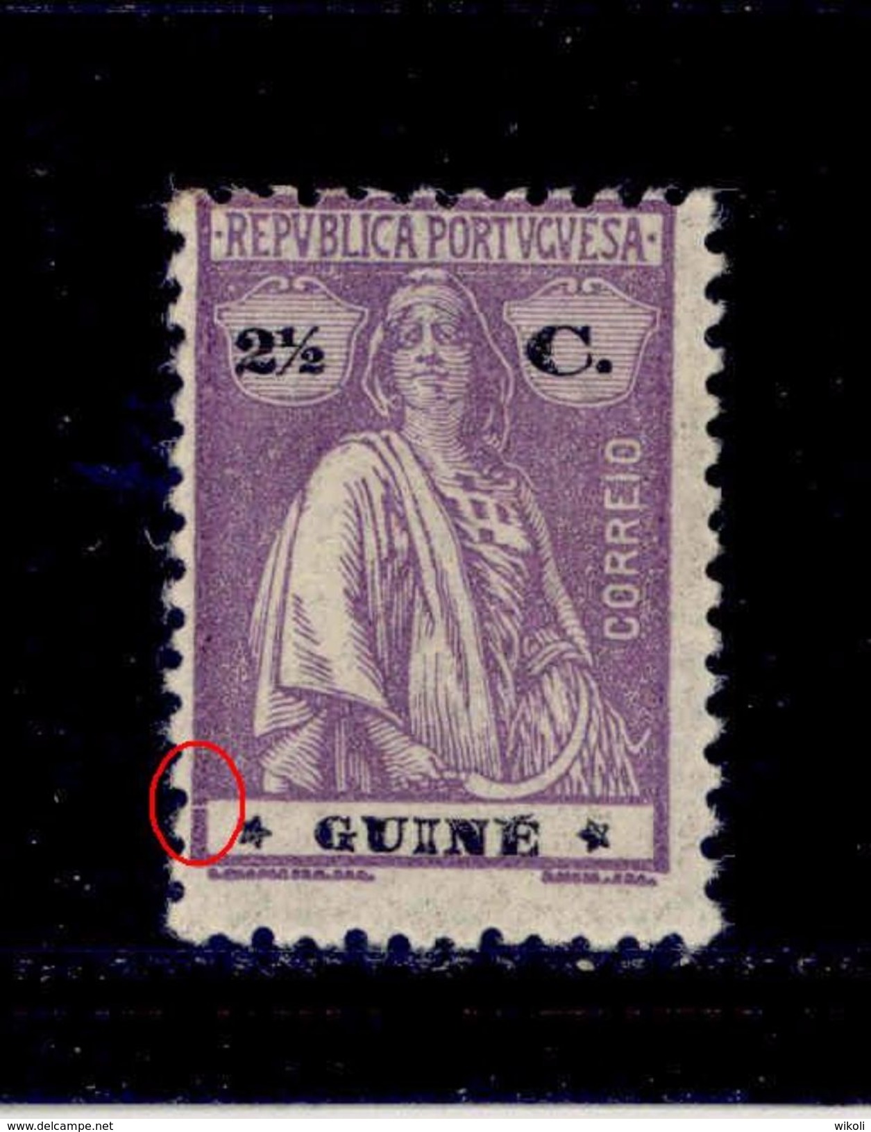 ! ! Guinea - 1914 Ceres 2 1/2 C (CLICHÉ CCCXXIX) - Af. 148 - MH - Neufs
