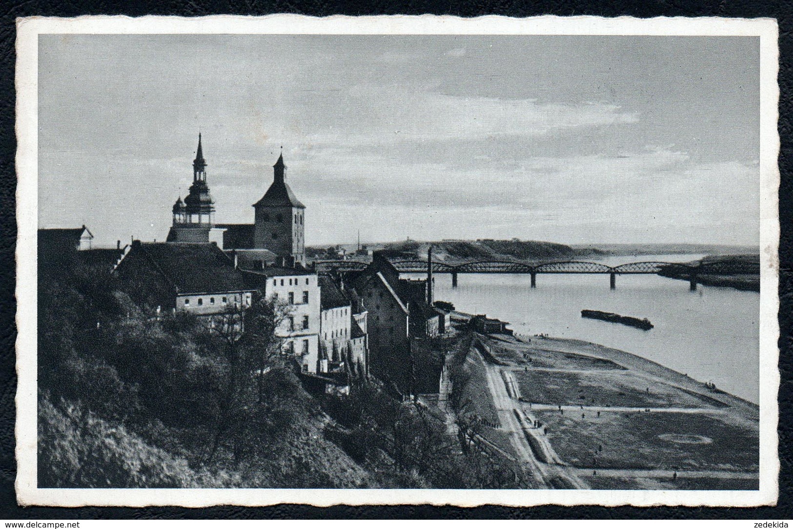 A6890 - Alte Ansichtskarte - Graudenz Grudzi&#x105;dz - Blick Zum Schloßberg - Verlag Arnold Kriedte 1940 - Westpreussen