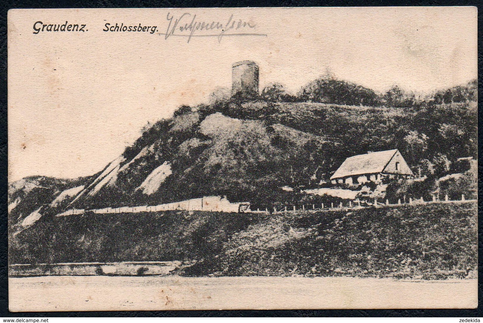 A7013 - Alte Ansichtskarte - Graudenz Grudzi&#x105;dz - Schlossberg - Gel 1914 - Westpreussen