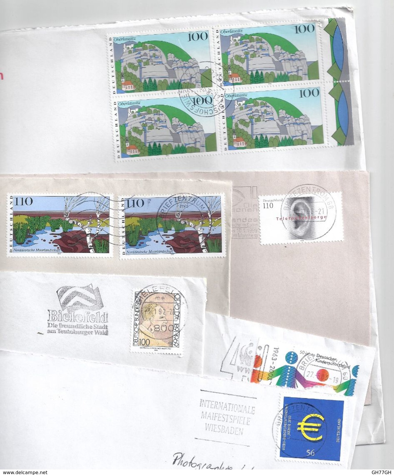 Lot 80 Timbres Allemagne Sur Enveloppes - DEUTSCHE BUNDESPOST - Vrac (max 999 Timbres)