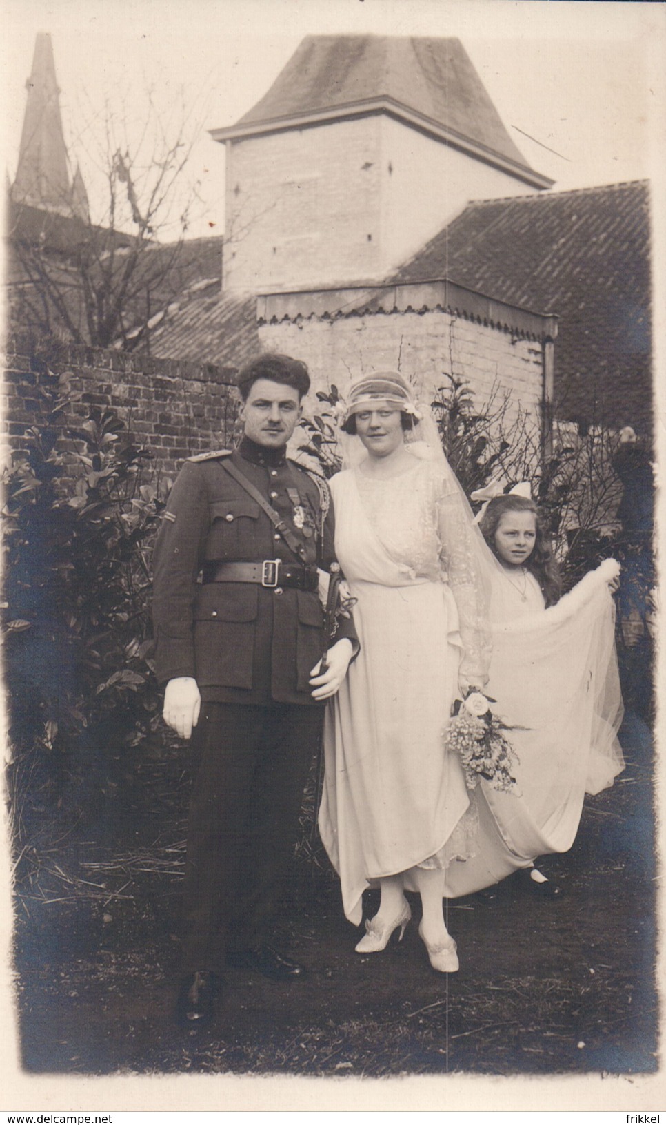 Fotokaart Carte Photo Thulin Mariage Trouw Soldaat Militair 1922 (Emile Lépine Thulin ) - Hensies