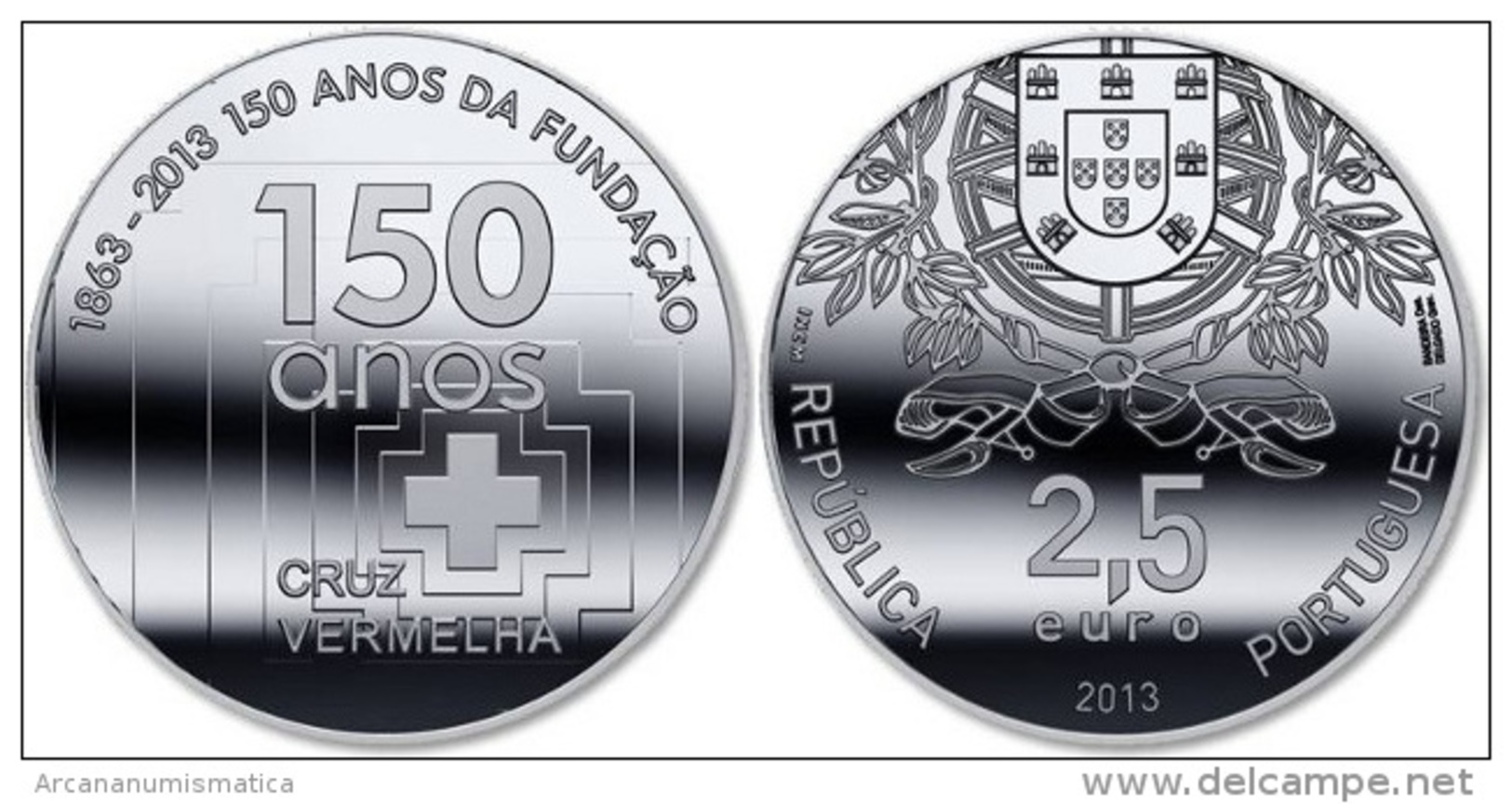 PORTUGAL  2.013 2013  SC/UNC    2,5&euro; Cu Ni "150 Anos CRUZ VERMELHA-CRUZ ROJA"  T-DL-10.477 - Portogallo