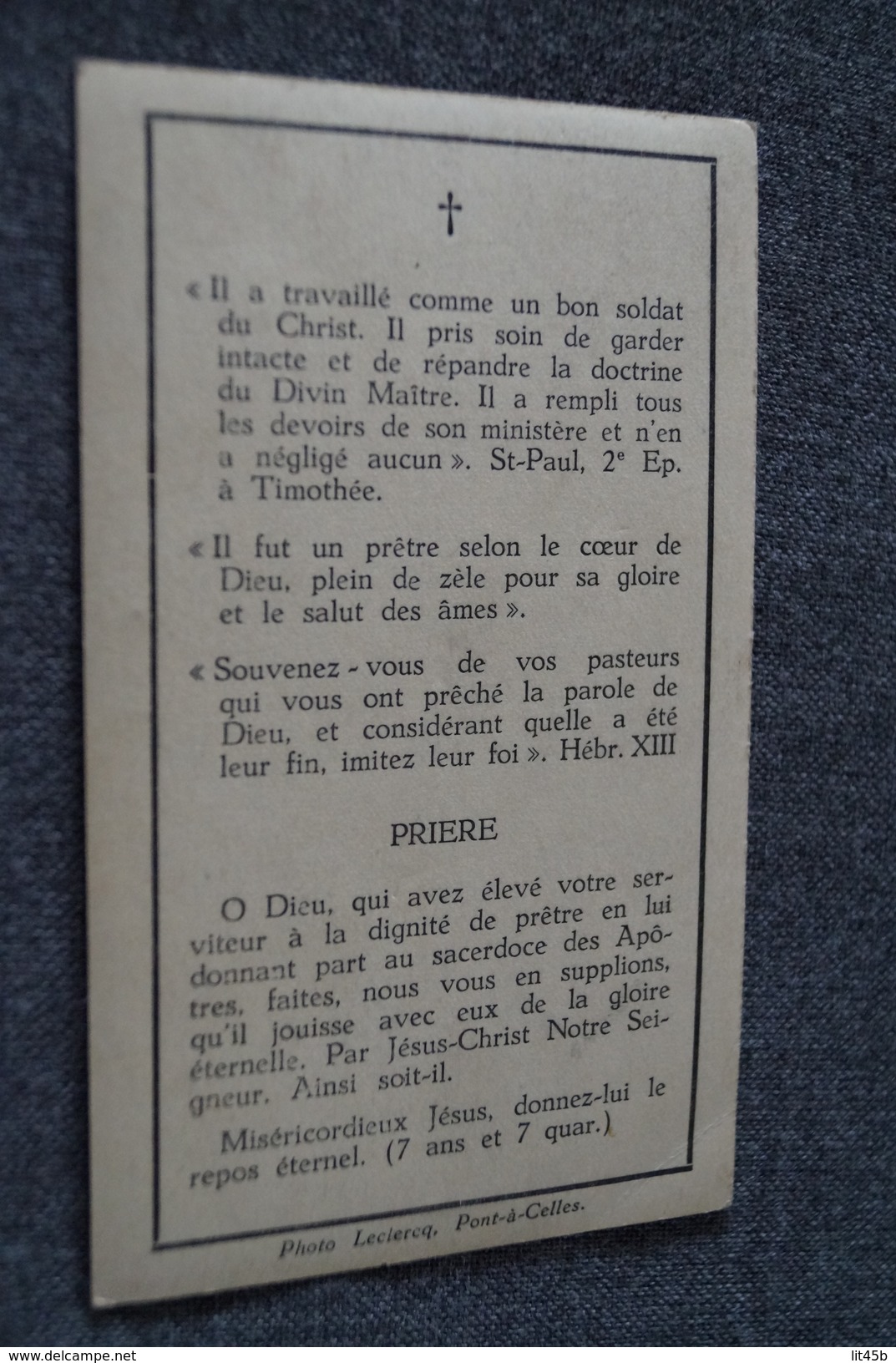 Pont-a-Celles,Mr. L'abbé Albert Vaneste,curé De Pont-a-Celles,mort En 1939 - Obituary Notices