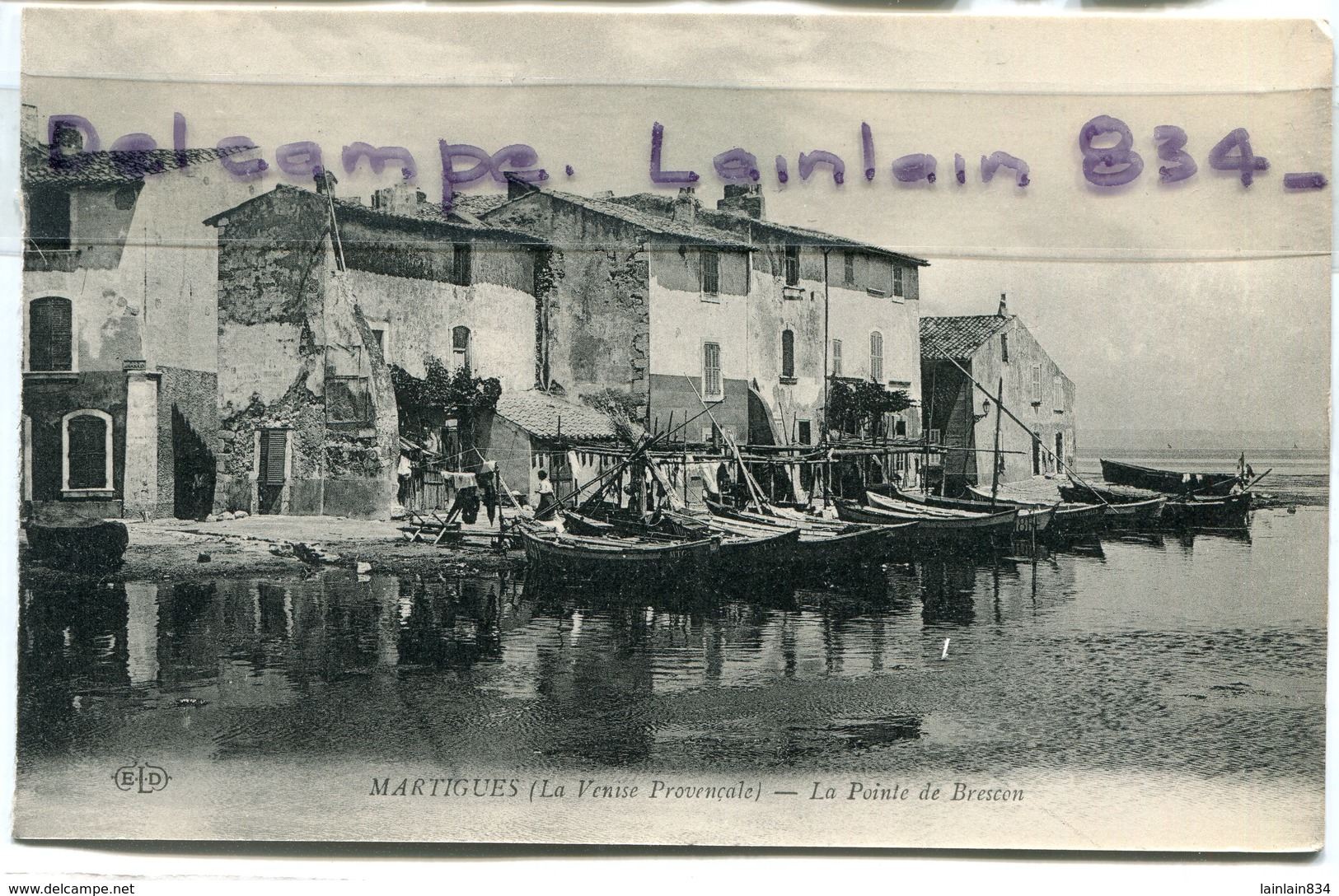 - MARTIGUES - ( B. Du R. ), Venise Provençale, Le Pont De Brescon, Barques, Peu Courante, Non écrite, TBE, Scans. - Martigues