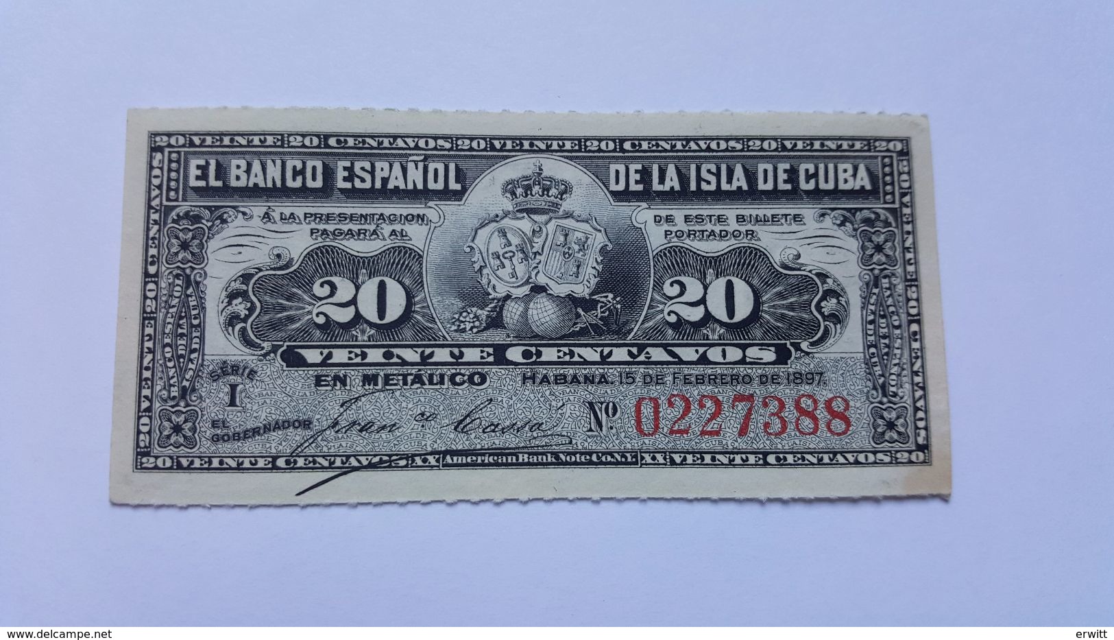 CUBA 20 CENTAVOS 1897 - Cuba