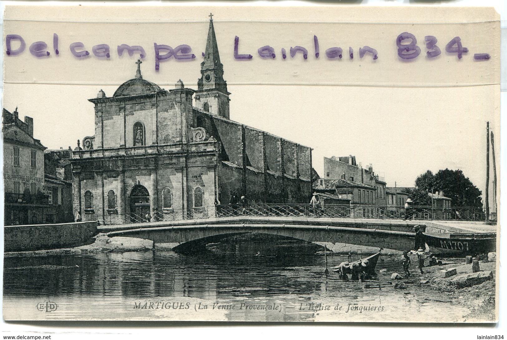 - MARTIGUES - Venise Provençale, L'Eglise Des Jonquiéres, Pont, Enfants, Peu Courante, Non écrite, TBE, Scans. - Martigues