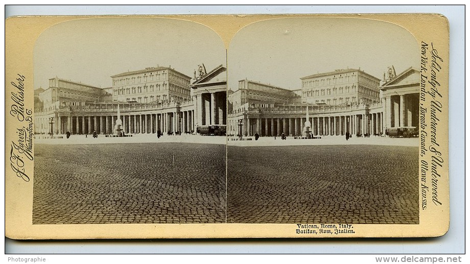 Italie Rome Vatican Ancienne Stereo Photo Jarvis &amp; Underwood 1900 - Stereoscopic