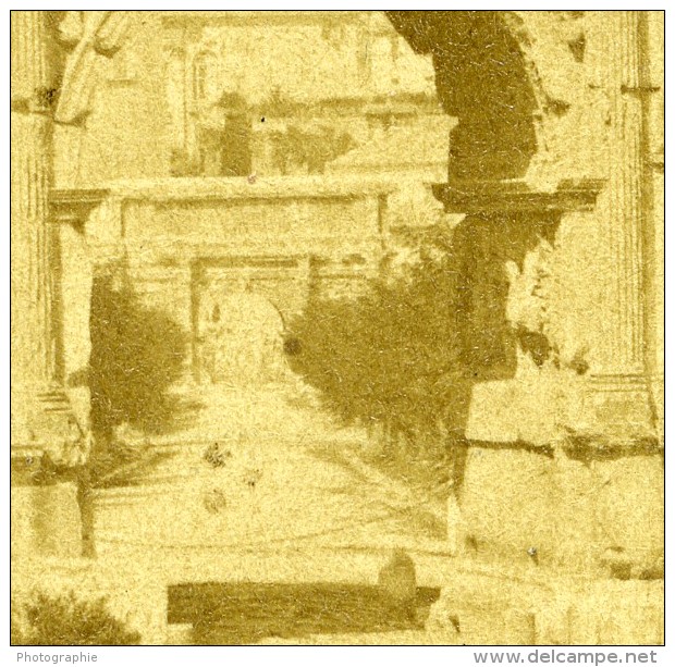 Italie Rome Arc De Titus Ancienne Stereo Photo 1865 - Photos Stéréoscopiques