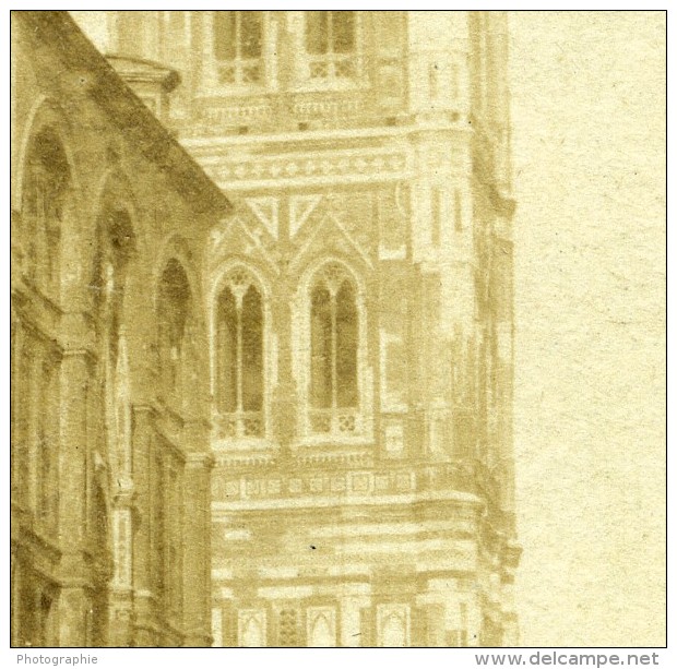 Italie Florence Cathedrale Santa Maria Del Fiore Campanile Ancienne Stereo Photo 1865 - Stereoscopic