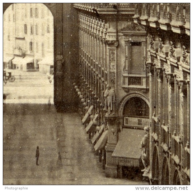 Italie Milan Galleria Vittorio Emanuele II Ancienne Stereo Photo Brogi 1865 - Stereoscopic