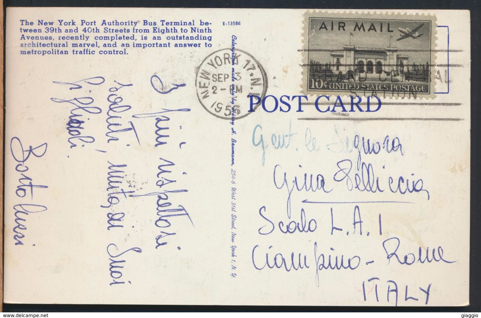 °°° 7770 - NY - NEW YORK - PÖRT AUTHORITY BUS TERMINAL - 1962 With Stamps °°° - Trasporti