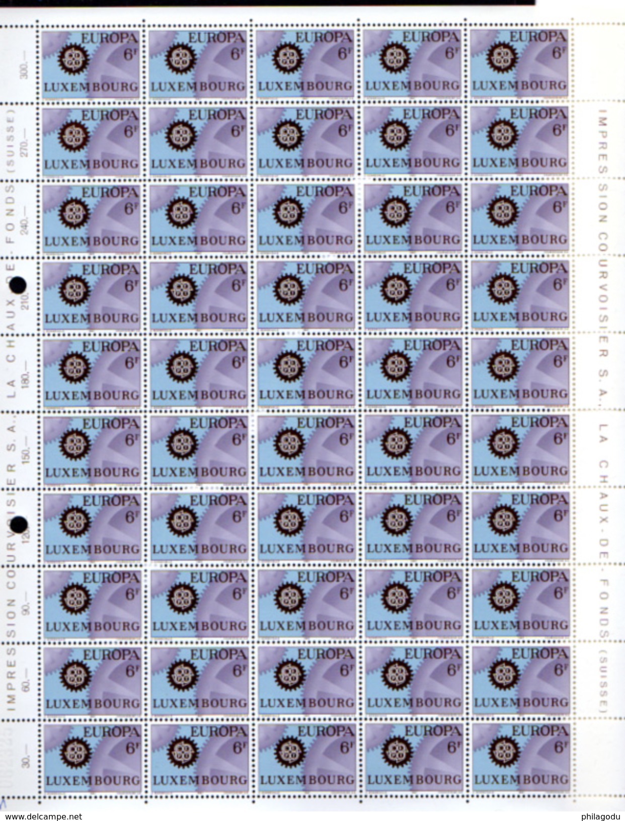 1967,   Europa, 700 / 701** En Feuilles De 50, Cote 100 &euro;, - Feuilles Complètes