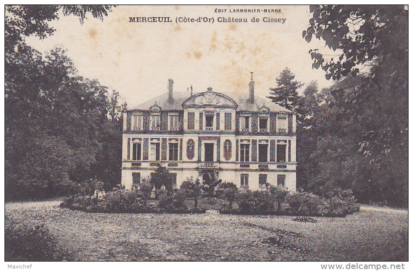 Merceuil - Château De Cissey (animation, Jardiniers Dans Les Massifs, Enfants) Circulé 1910 - Autres & Non Classés