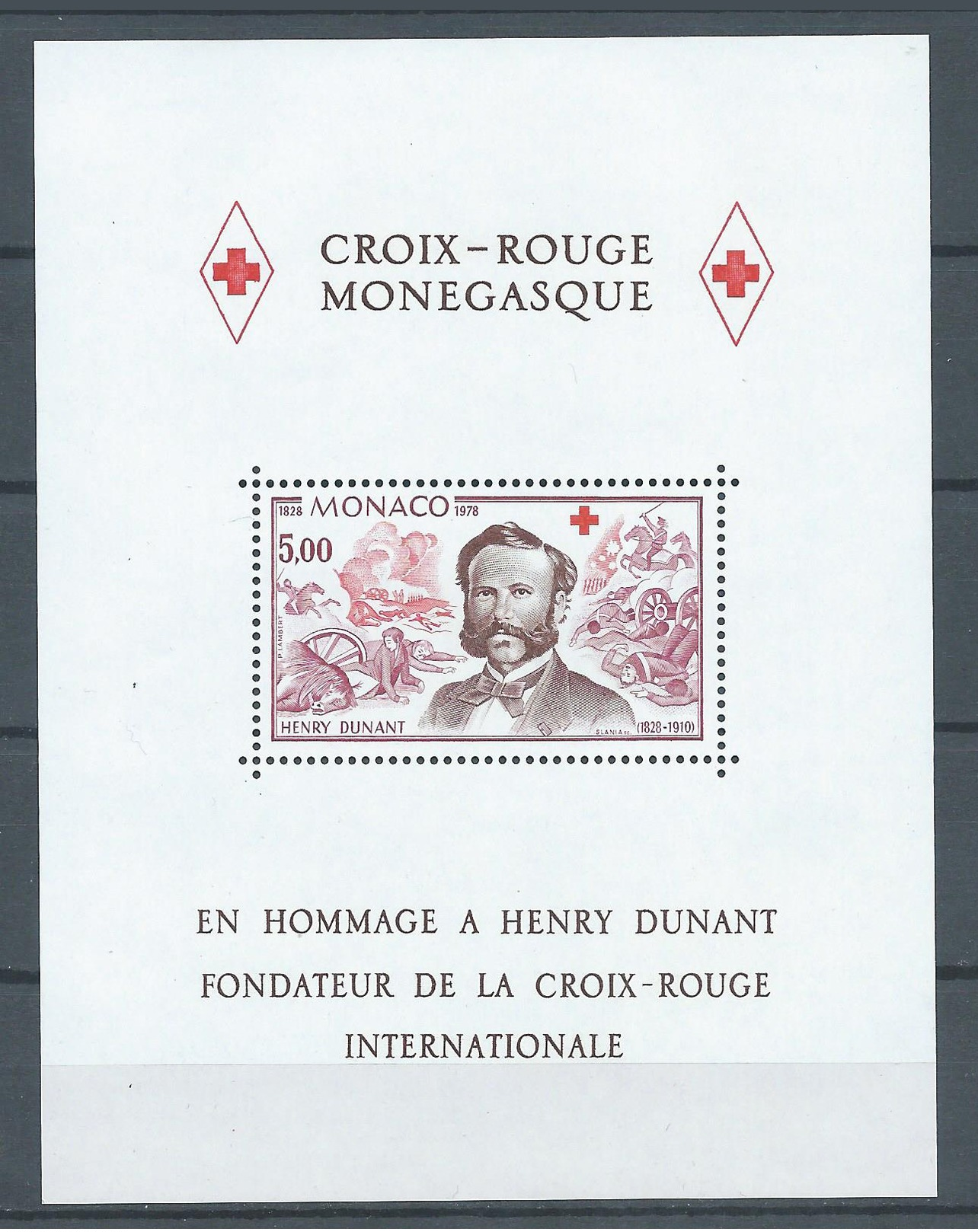 Monaco Bloc-feuillet YT N°15 Croix-Rouge Monégasque Henri Dunant Neuf ** - Blocks & Sheetlets