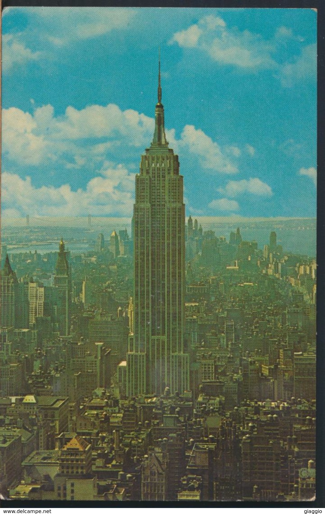 °°° 7821 - NY - NEW YORK - EMPIRE STATE BUILDING AT NIGHT - 1964 With Stamps °°° - Empire State Building