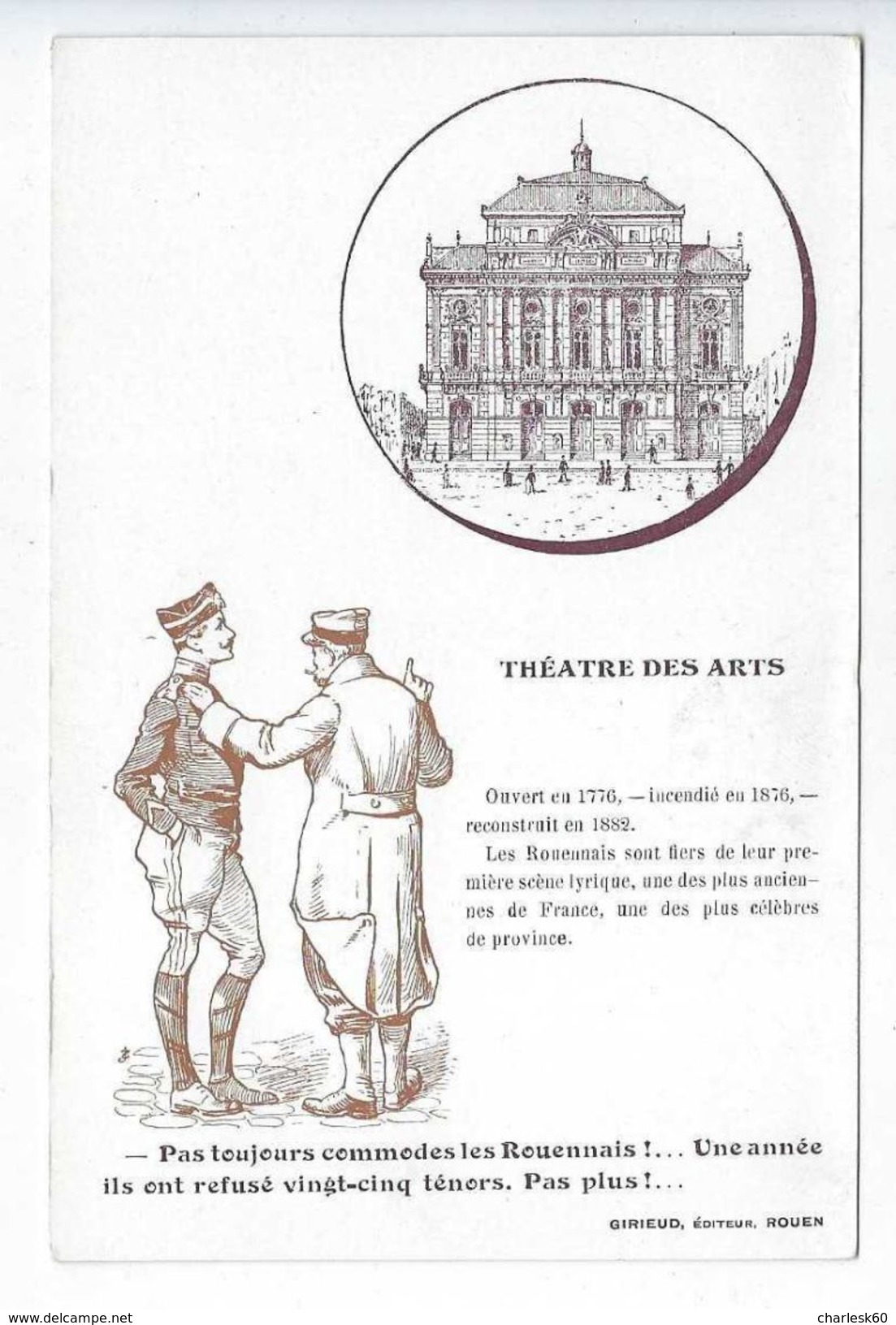 CPA Rouen Patriotique Théatre Des Arts Girieud Pas Toujours Commode Les Rouennais ! - Rouen