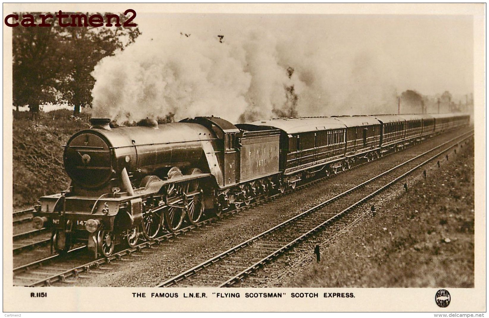 L.N.E.R. FLYING SCOTSMAN SCOTSCH ESPRESS TRAIN LOCOMOTIVE ZUG BAHNHOF LOKOMOTIVE STATION ESTACION TREN LOCOMOTORA U.K. - Trains