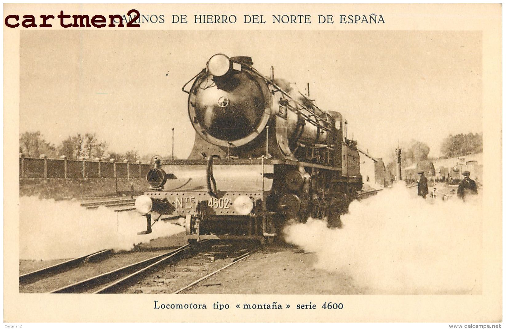 CAMINOS DE HIERRO DEL NORTE ESPANA LOCOMOTORA MONTANA TRAIN LOCOMOTIVE ZUG BAHNHOF LOKOMOTIVE STATION ESTACION - Trenes