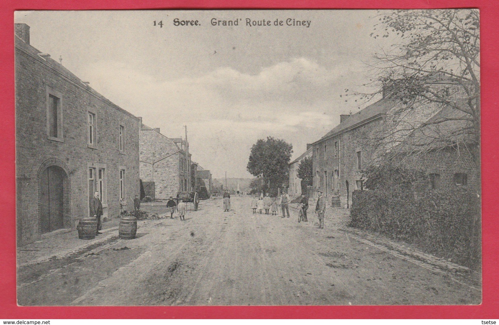 Sorée - Grand'Route De Ciney ... Carte Animée - 1919 ( Voir Verso ) - Gesves