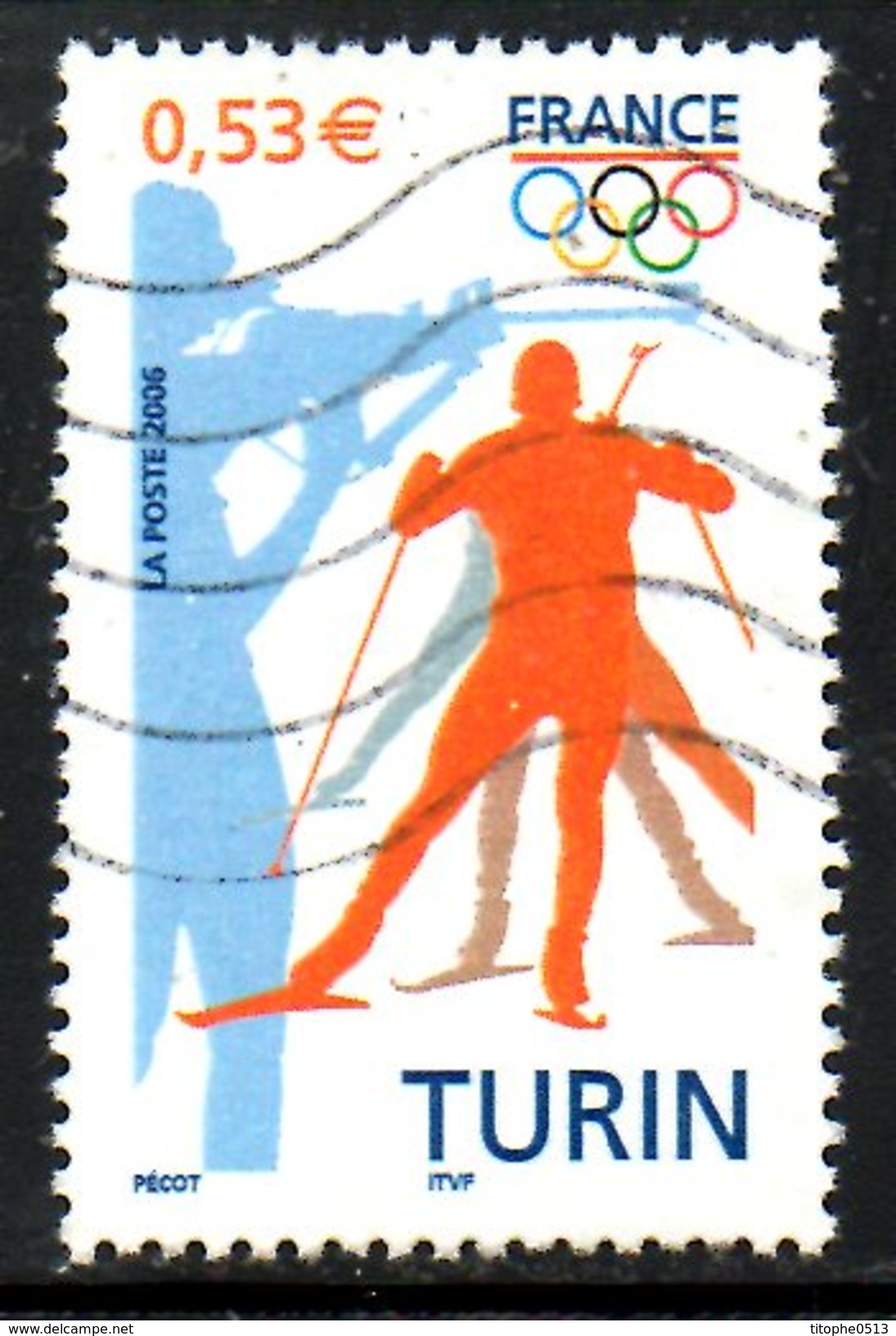 FRANCE. N°3876 De 2006 Oblitéré. J.O. De Turin/Biathlon. - Winter 2006: Turin