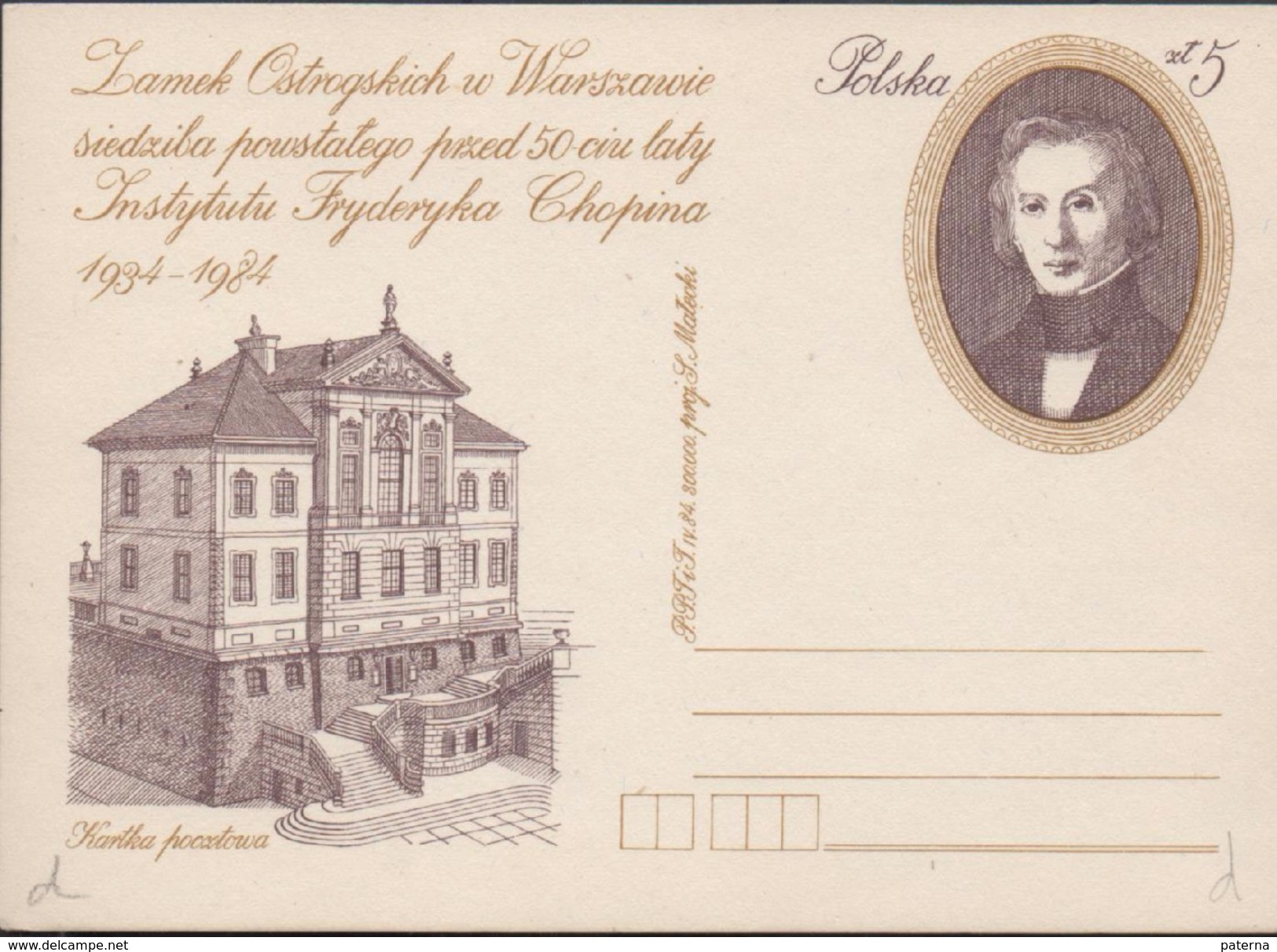 3178   Entero Postal  Polonia,  Nueva, Lamock Ostrogskrich - Ganzsachen