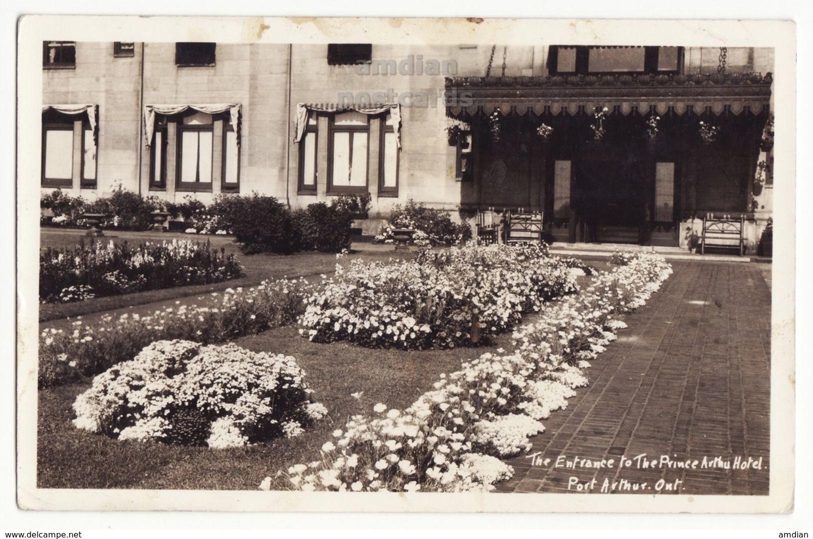 Port Arthur Ontario Canada, Prince Arthur Hotel Entrance 1938 Vintage RPPC Real Photo Postcard M8505 - Port Arthur