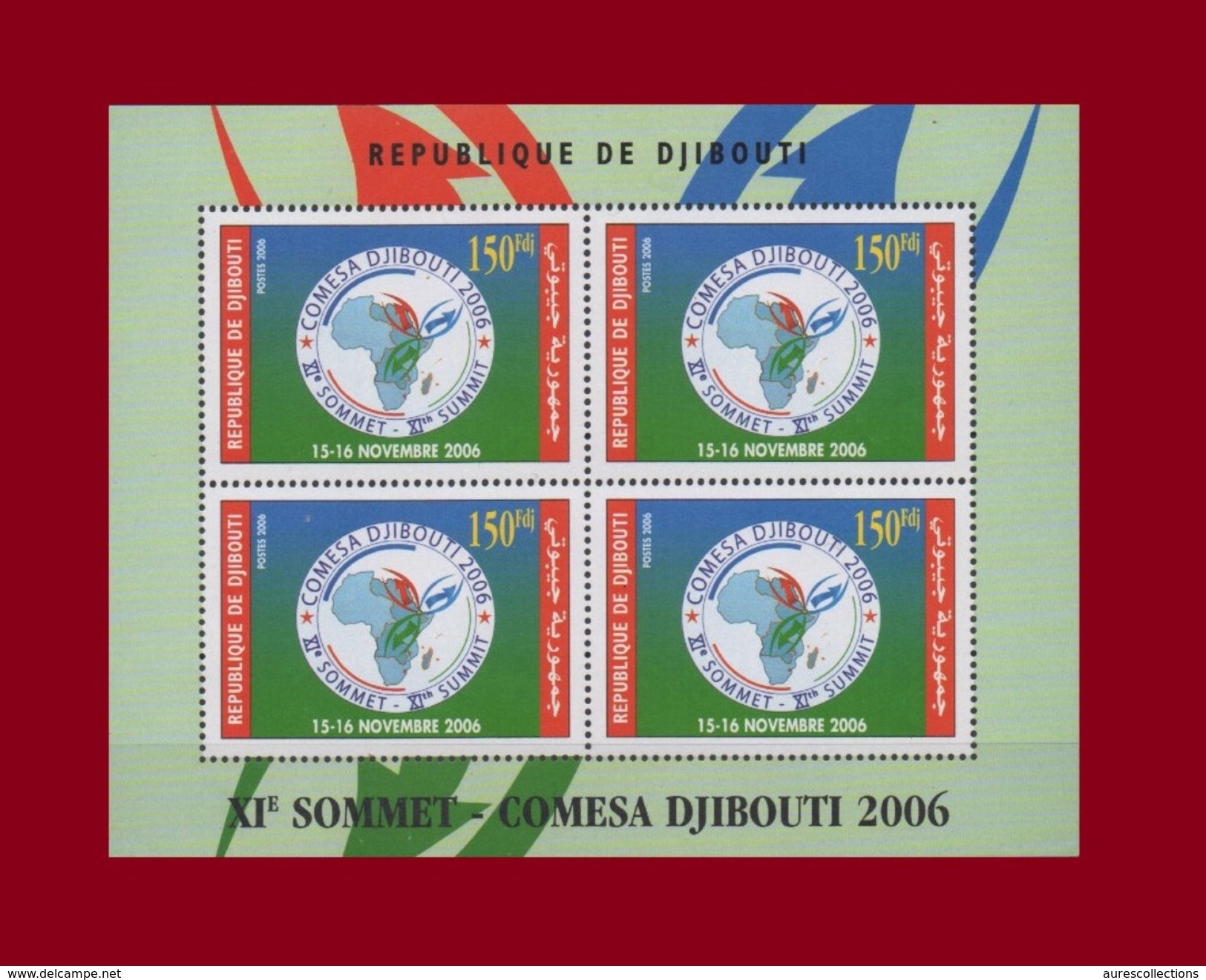 DJIBOUTI SOMMET COMESA SUMMIT AFRICA MAP BLOC BLOCK S/S 2006 Michel Mi 809 MNH ** RARE - Djibouti (1977-...)