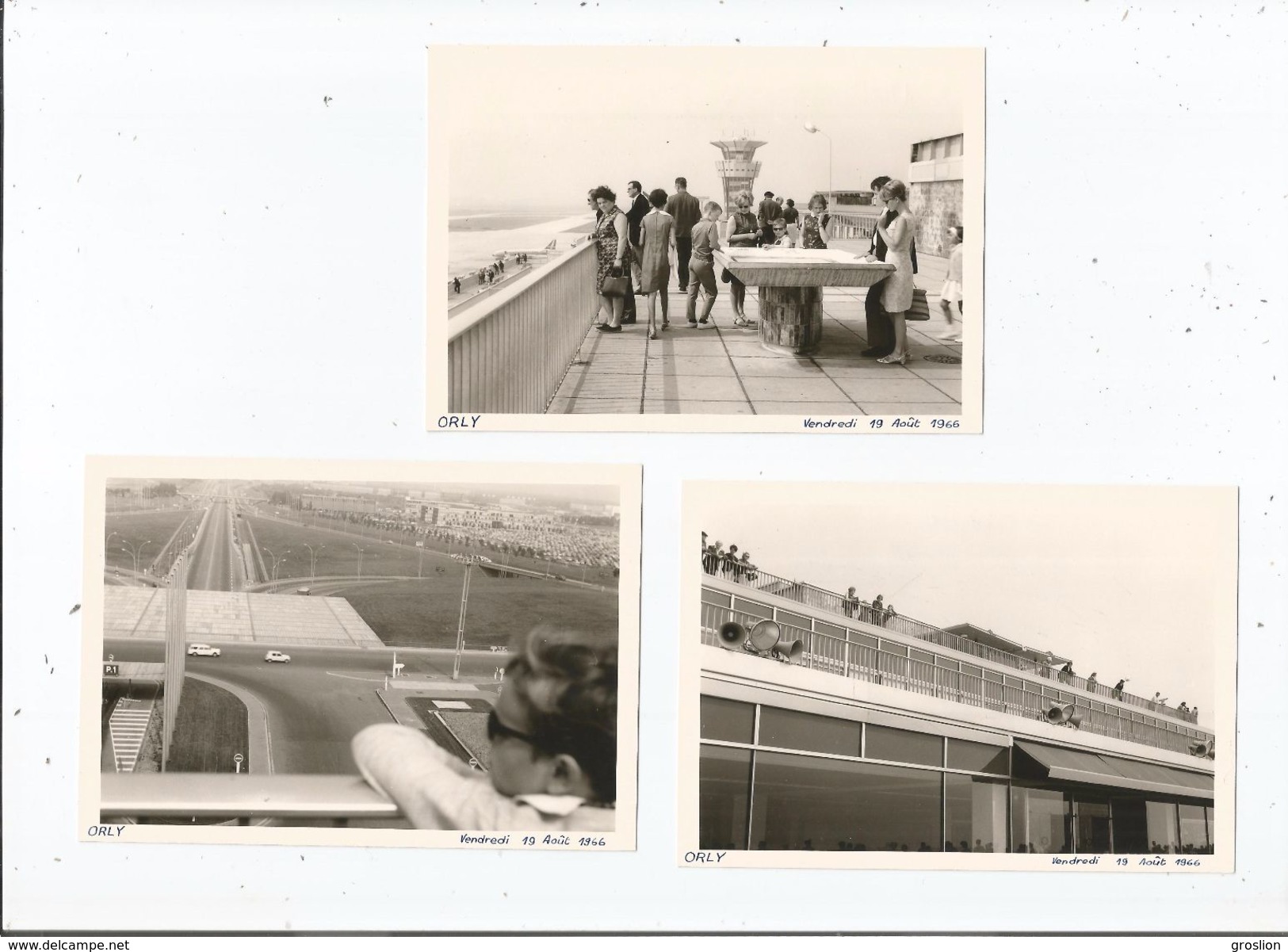 AEROPORT DE PARIS ORLY (94) 3 PHOTOS TIREES D'UN ALBUM 1966 - Aviation