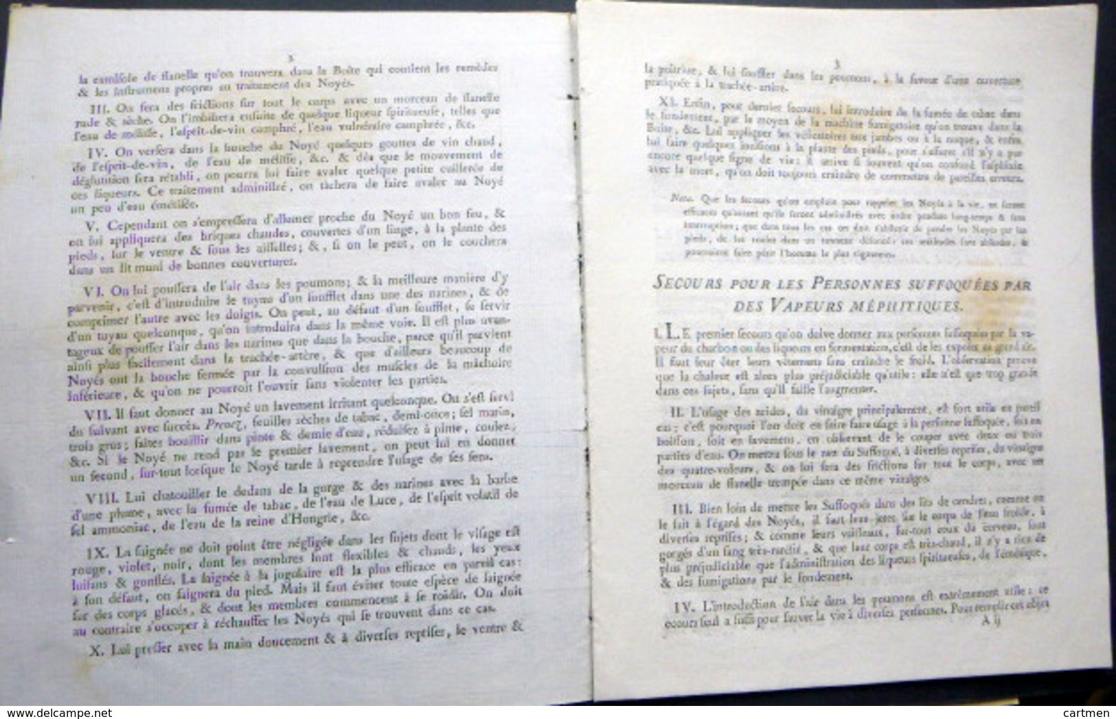 MEDECINE PNEUMOLOGIE SECOURS AUX NOYES AVIS POUR SECOURIR LES NOYES  ENRAGES EMPOISONNES ENFANTS MORTS NES PORTAL 1787 - Autres & Non Classés