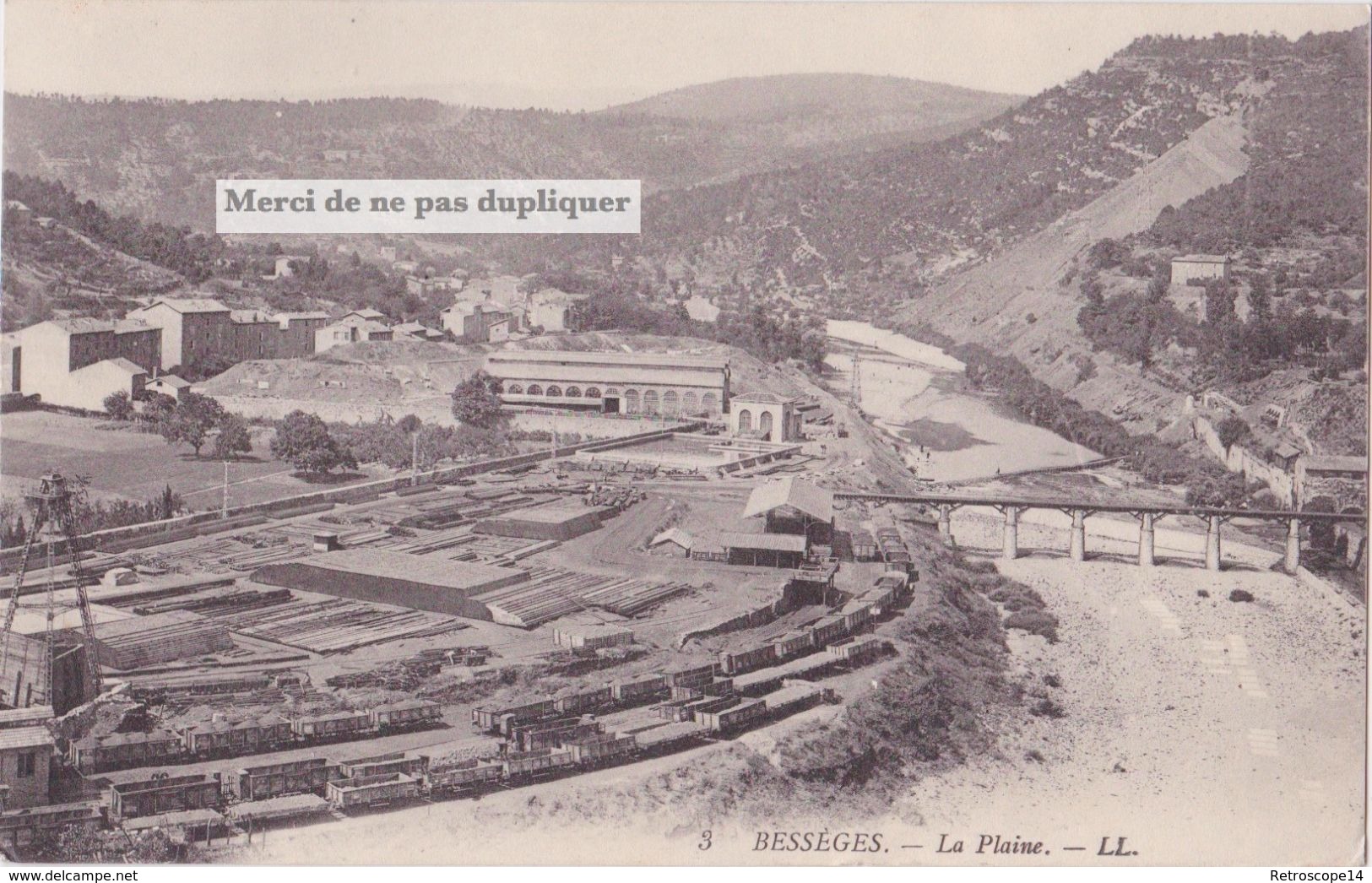 TRES RARE. CPA 30 BESSEGES, La Plaine, 1915. - Bessèges