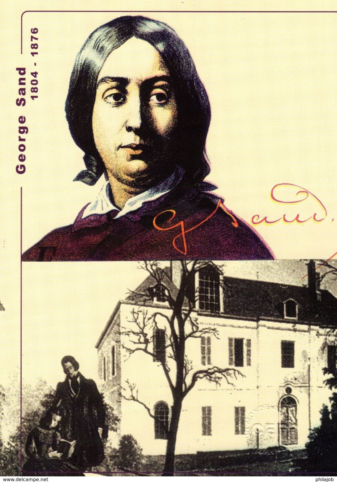 " GEORGE SAND " Sur Encart 1er Jour De 2004 N° YT 3645. Voir Les 2 Scans. - Schriftsteller