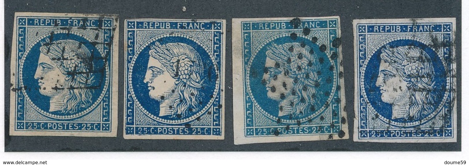 BM-142: FRANCE : Lot  Avec N°4 Obl(4) - 1849-1850 Ceres