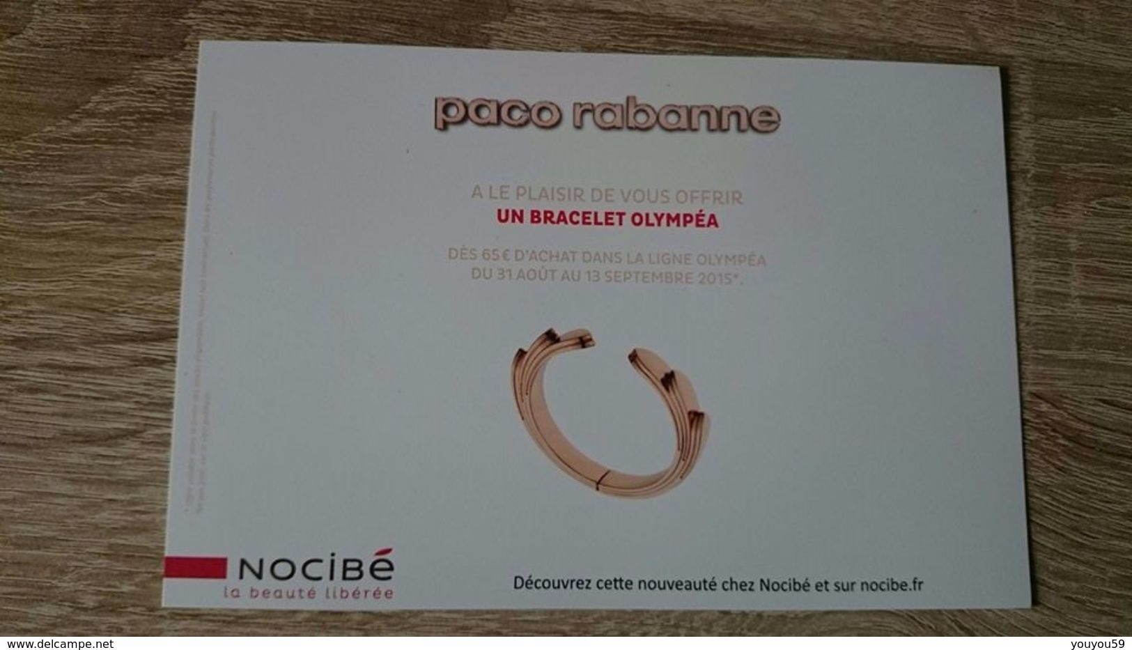 PUBLICITE / CARTE DU PARFUM OLYMPEA DE PACO RABANNE - Publicités Parfum (journaux)