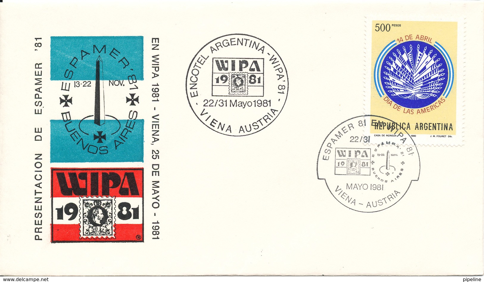 Argentina Cover WIPA 81 22-31 May 1981 With Special Postmark And Cachet - Covers & Documents