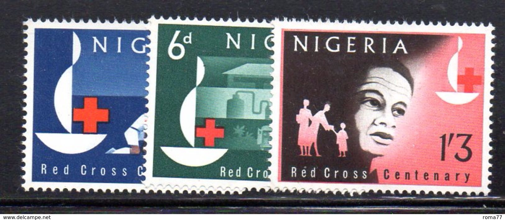 T249 - NIGERIA 1963 , Serie Yvert N. 143/145  ***  MNH  Croce Rossa - Nigeria (1961-...)