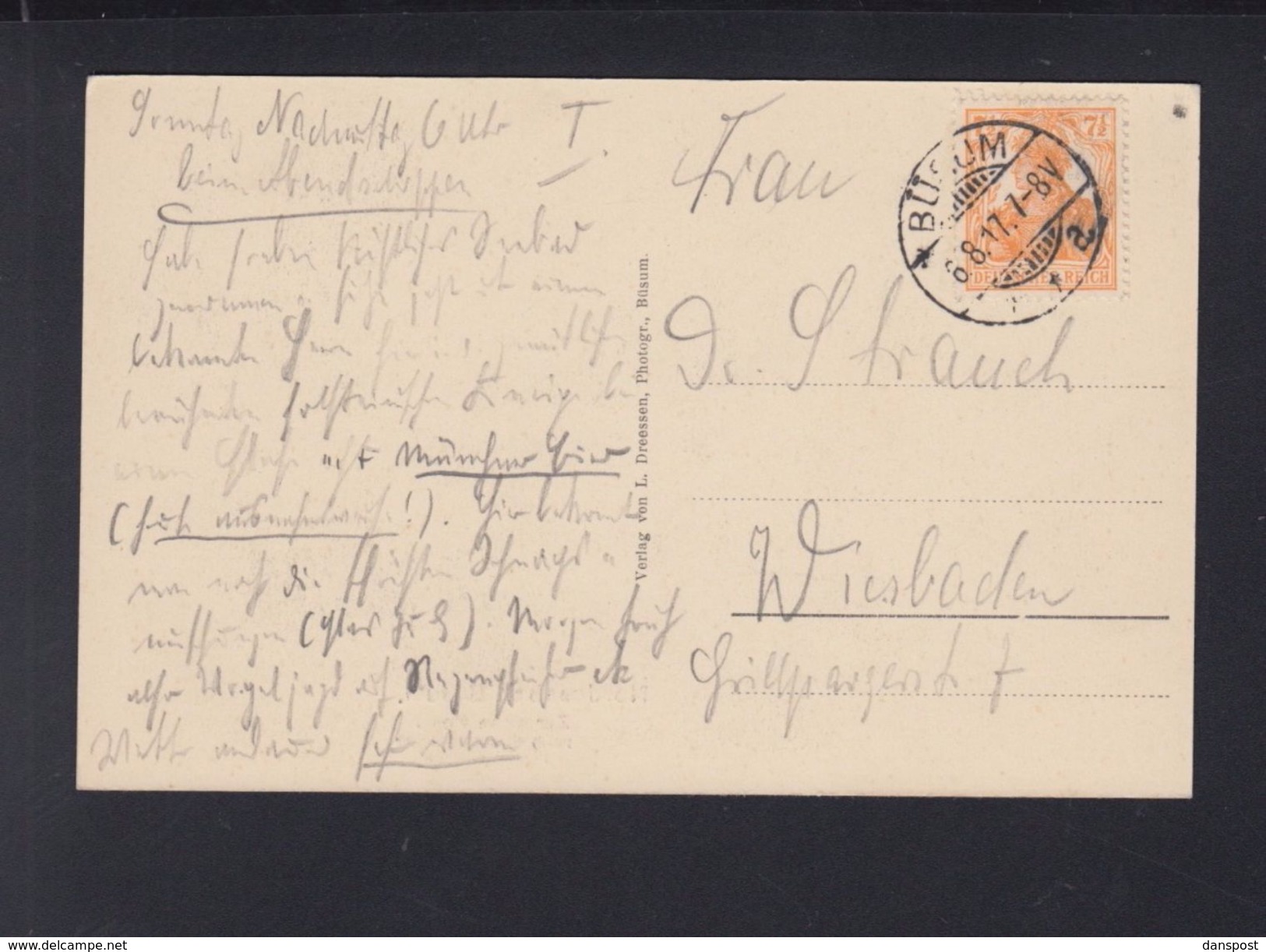 Dt. Reich AK Büsum Zur Alten Post 1917 - Buesum