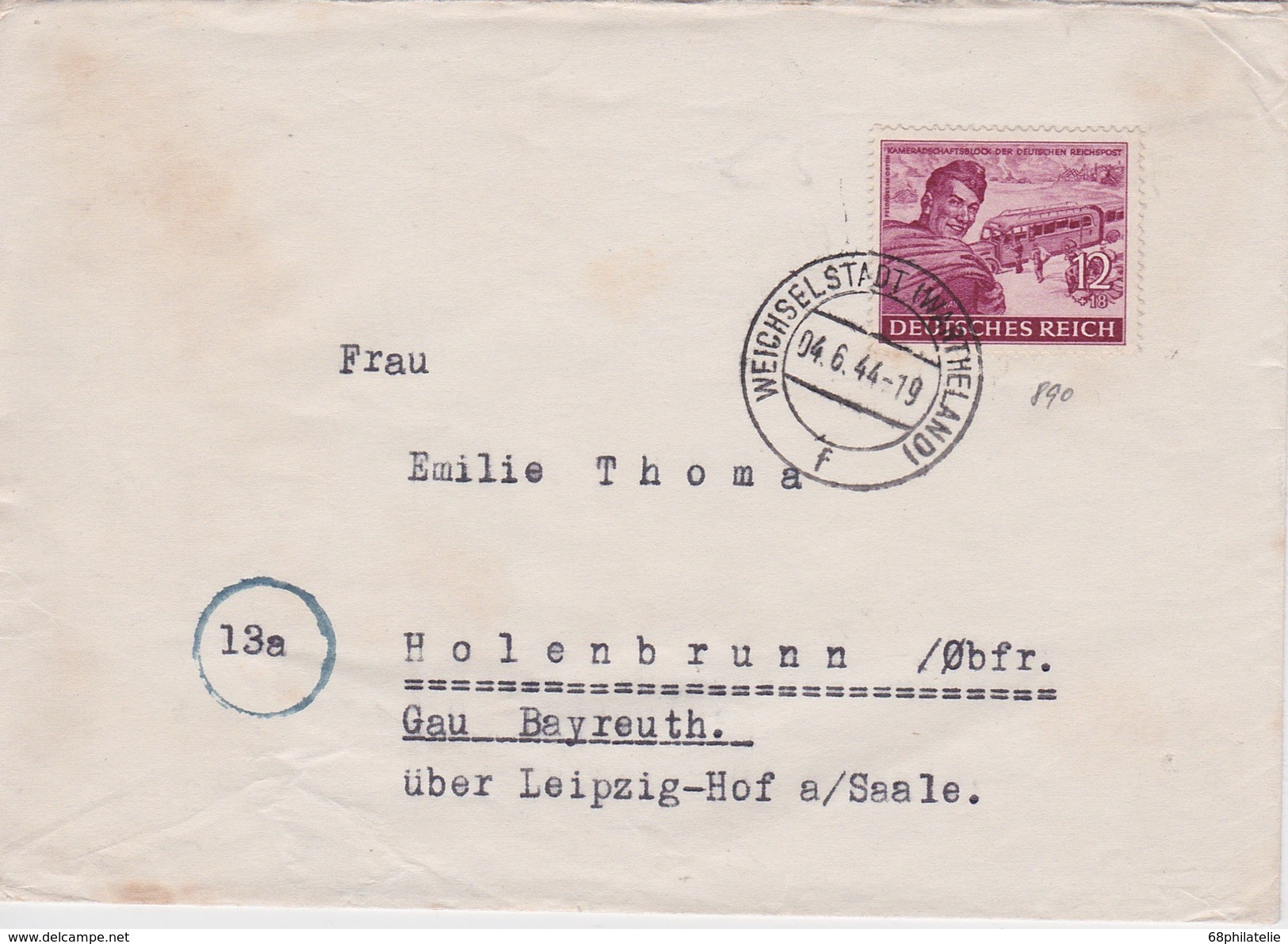 ALLEMAGNE 1944 LETTRE DE WEICHSELSTADT - Briefe U. Dokumente