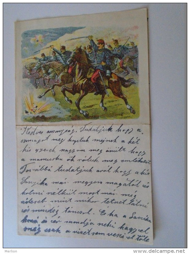 AV105.10 Hungary  Handwritten Letter  Hussars Hussar Header Battlefield Ca 1920 Szeghalom - Manoscritti