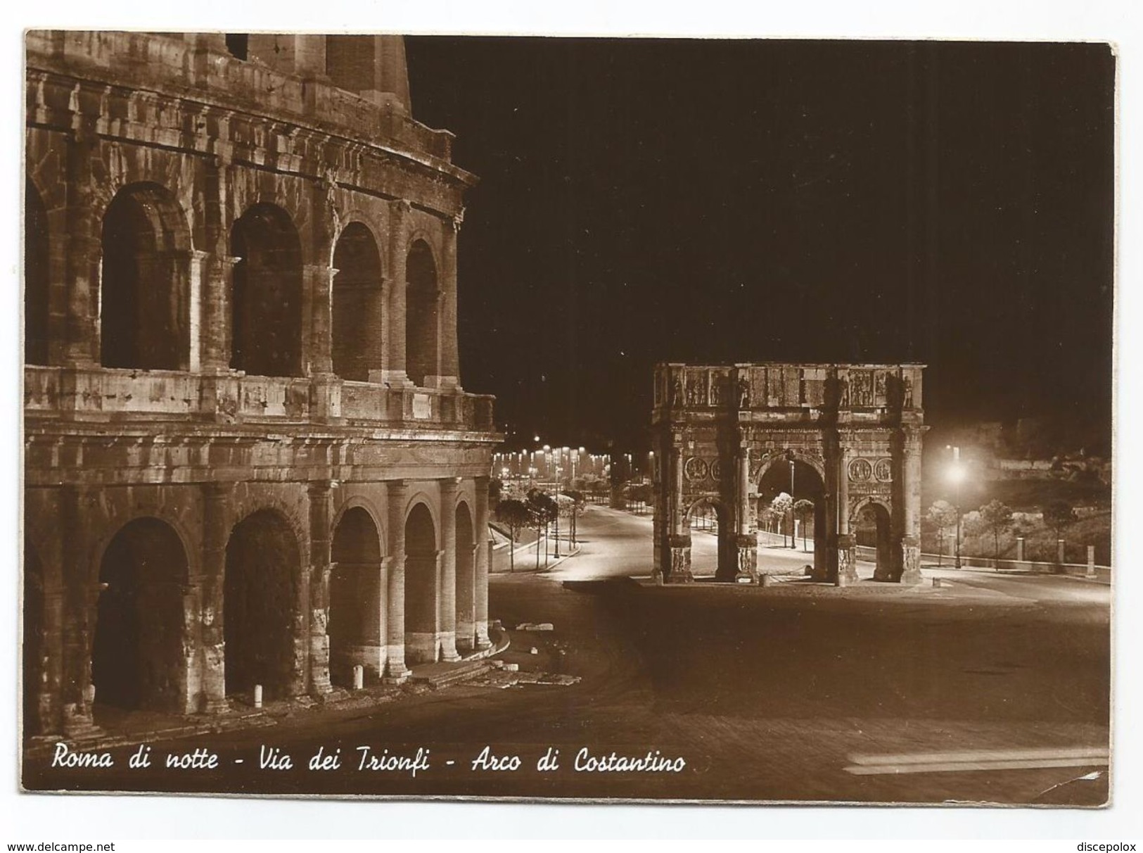 Z4815 Roma - Via Dei Trionfi - Arco Di Costantino - Colosseo - Notturno Notte Nuit Night Nacht Noche / Viaggiata 1940 - Altri Monumenti, Edifici