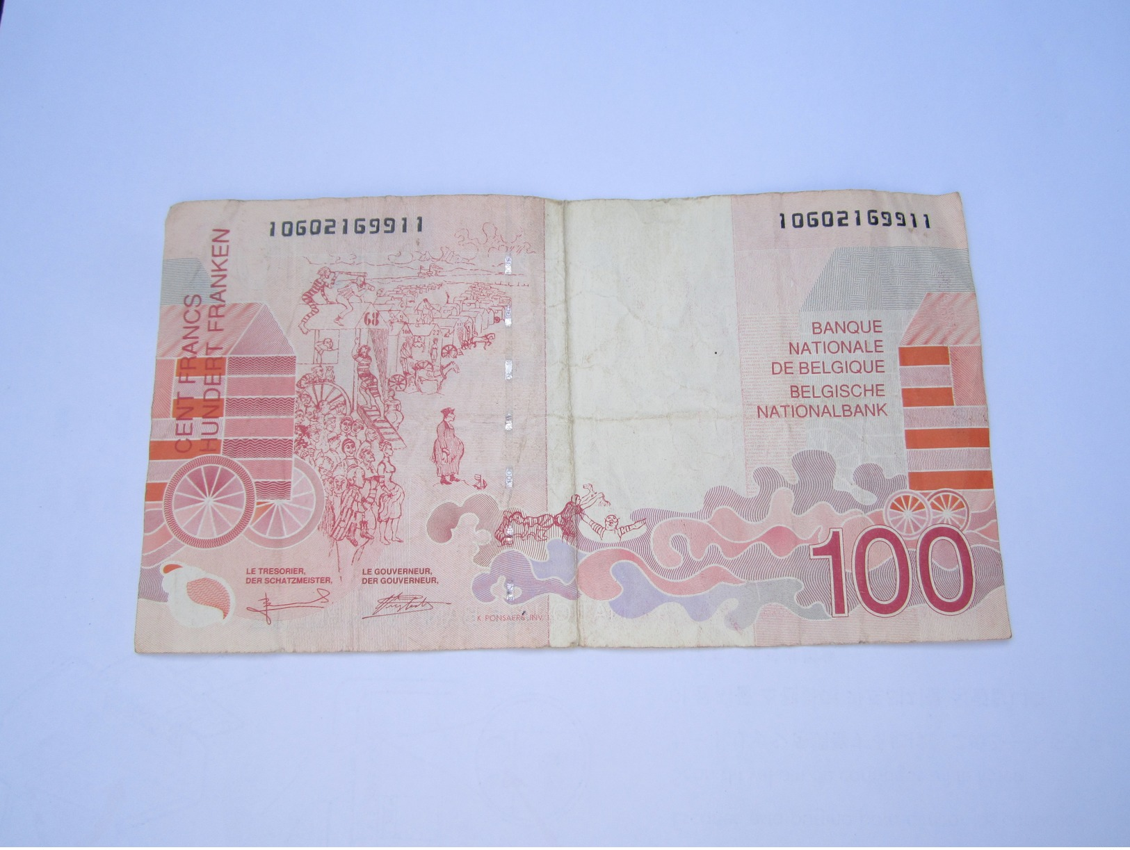 --------1 Billet Belge 100 Francs Ansor Belgique(( Non-Date-1995 ))------- - 100 Francs