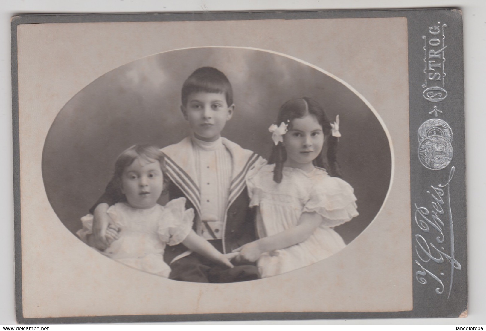RARE PHOTO RUSSIE 1906 / PORTRAIT D'ENFANTS - SUPPORT CARTON FORMAT 17X11 - Lieux