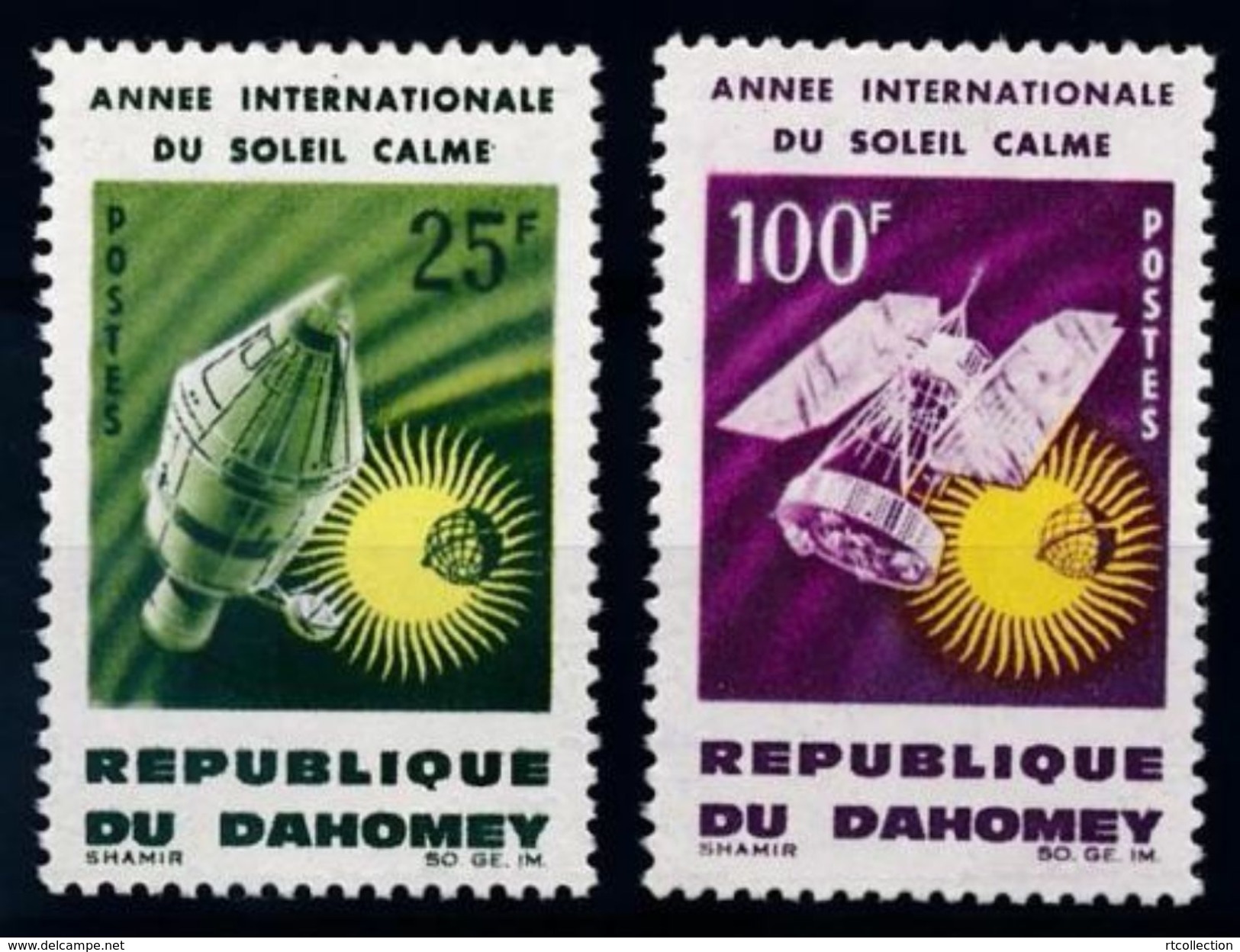 Dahomey Benin 1964 International Quiet Sun Year Satellite Space Sciences Travel Weltraum Stamps MNH Mi 244-245 SG#216-7 - Benin - Dahomey (1960-...)