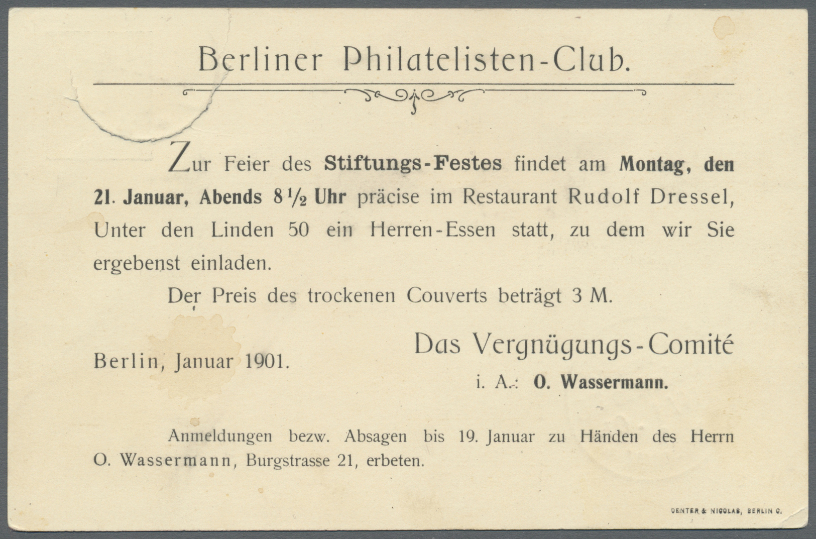 GA Thematik: Anzeigenganzsachen / Advertising Postal Stationery: 1901, Dt. Reich. Anzeigen-Privat-Postkarte 2 Pf Reichsp - Non Classificati