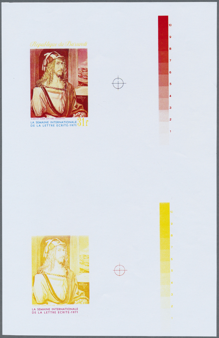 ** Thematik: Druck-Dürer / Printing-Dürer: 1971, Burundi. Collective, Progressive Double Proof (5 Phases) In Vertical Gu - Other & Unclassified