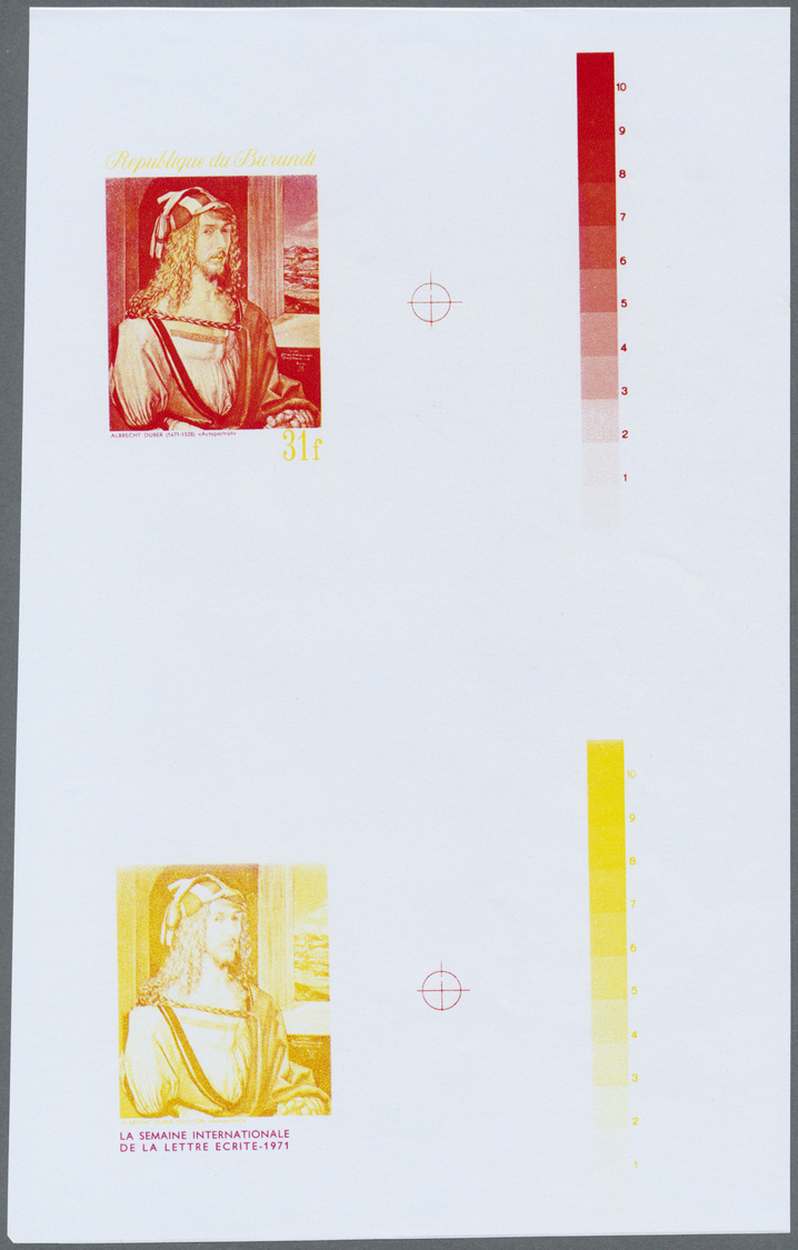 ** Thematik: Druck-Dürer / Printing-Dürer: 1971, Burundi. Collective, Progressive Double Proof (5 Phases) In Vertical Gu - Other & Unclassified